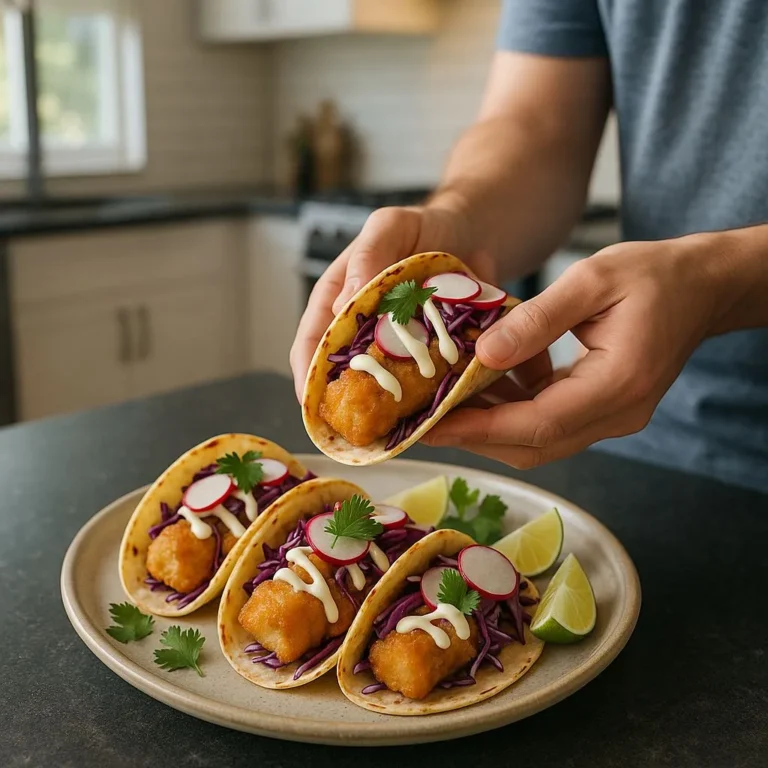 Fish Tacos with Lime Crema
